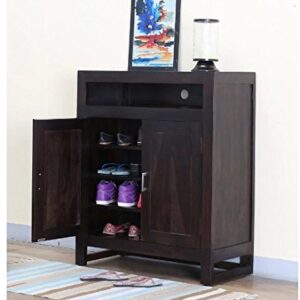 Sheesham Wood Multipurpose Storage Wooden Almirah Cabinet Wardrobe Drawers & Double Doors
