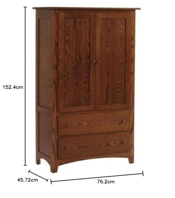 Handmade Pure Sheesham Wood Multipurpose Storage Wardrobe for Home Decor - Image 2
