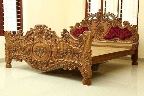 Teakwood Carved Bed - Image 2
