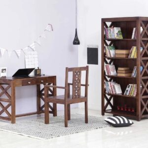 Solid Wood X-Factor Designer Study & Laptop Table Included 2 Drawers with Chair + Book Shelf Wardrobe Visit the Shilpi Store