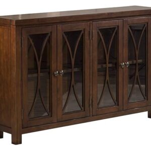 Handicraft Solid Wood Cabinet Crockery Unit Wardrobe Without Glass Door for Living Room (Brown)