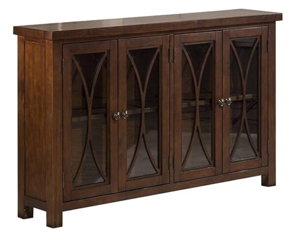 Handicraft Solid Wood Cabinet Crockery Unit Wardrobe Without Glass Door for Living Room (Brown)
