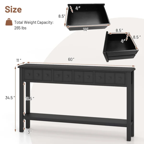 Sleek Walnut Finish Console Table - Image 2