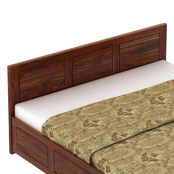 Solid Wood Queen Size Bed for Bedroom | Wooden Furniture Crafted from Premium Sheesham Wood | Elegant Bedroom Double Bed with Storage | Honey Finish (81X62.5X35 Inches) - Image 5