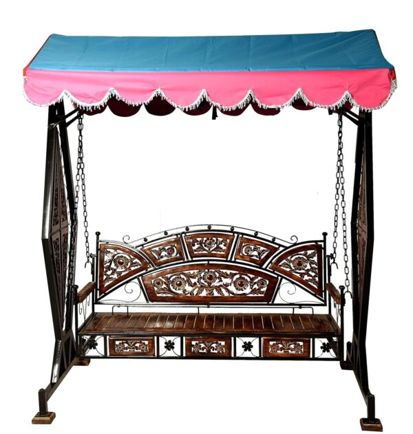 Swing/Jhula For Home & Garden 3 Seater With Canopy Roof & Stands Weight Capacity 400Kg+ - Image 2