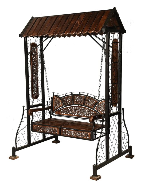 Sturdy 2-Seater Iron Swing/Jhula for Home, Garden, Porch & Balcony