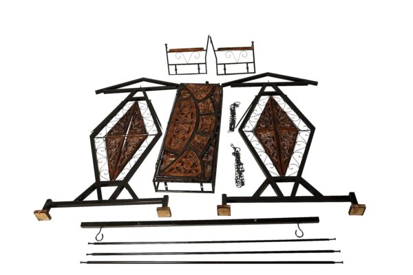 Swing/Jhula For Home & Garden 3 Seater With Canopy Roof & Stands Weight Capacity 400Kg+ - Image 4