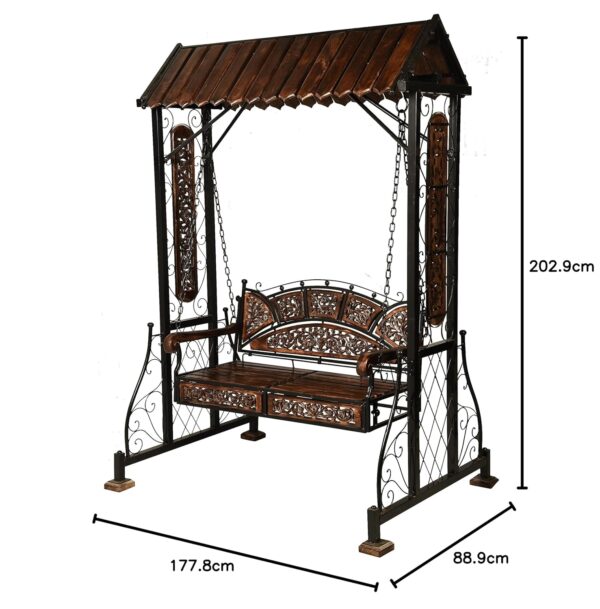Sturdy 2-Seater Iron Swing/Jhula for Home, Garden, Porch & Balcony - Image 5