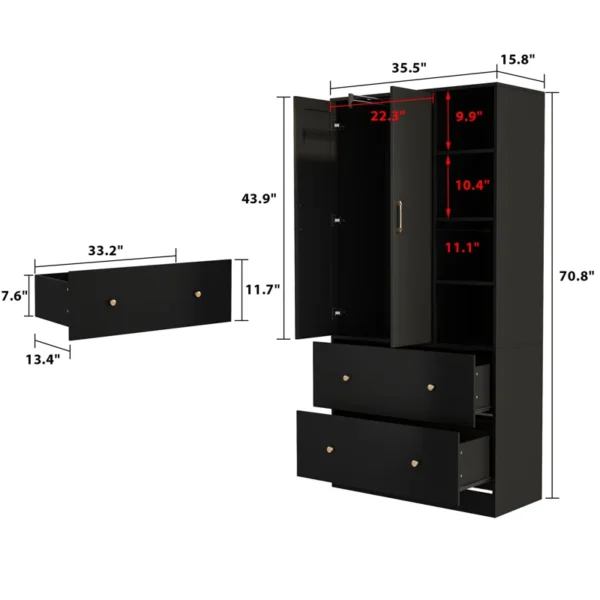 Wooden Armoire Wardrobe - Image 3
