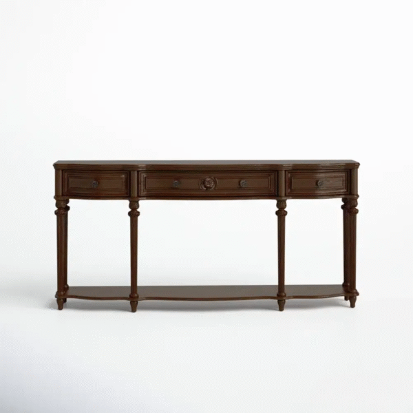 Rustic Wooden Console Table with Storage - Image 2