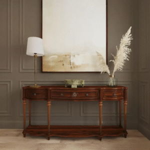 Rustic Wooden Console Table with Storage