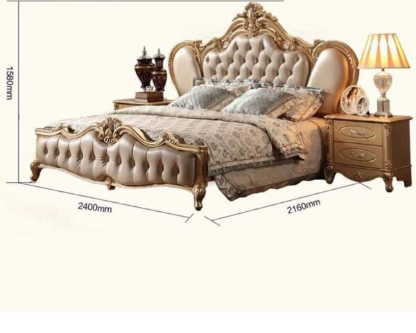 Chandigarh Luxury Mansion Royal Golden Bedroom Furniture - Image 3