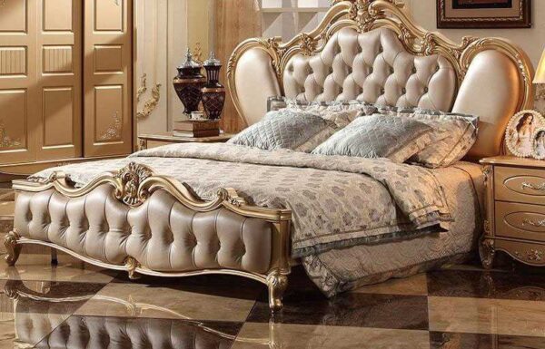 Chandigarh Luxury Mansion Royal Golden Bedroom Furniture - Image 2