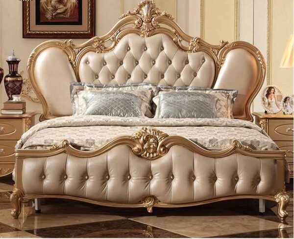 Chandigarh Luxury Mansion Royal Golden Bedroom Furniture