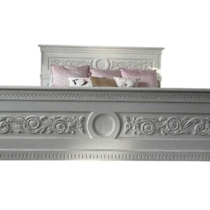 Munnar French Style Carved White Bed