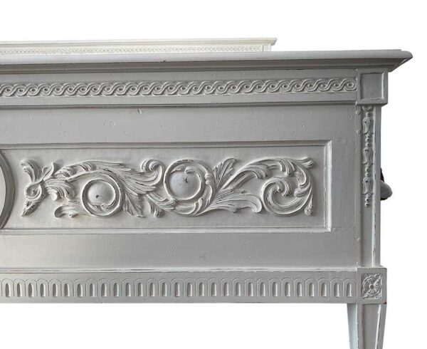 Munnar French Style Carved White Bed - Image 3