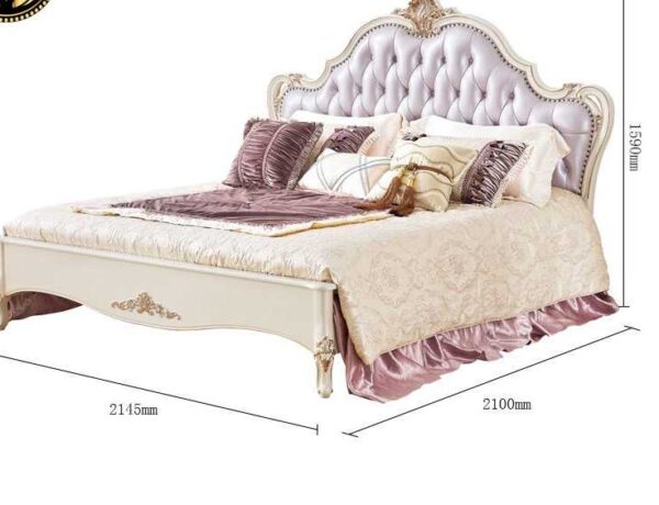 Royal French Style Solid Wood Luxury Bed - Image 2