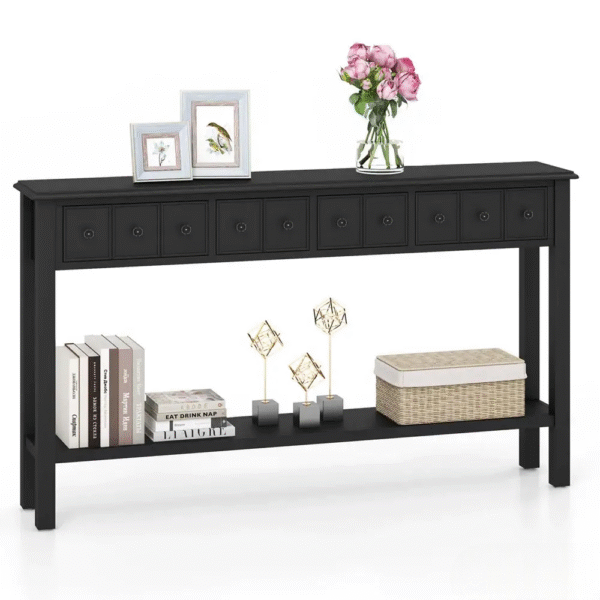 Sleek Walnut Finish Console Table - Image 3