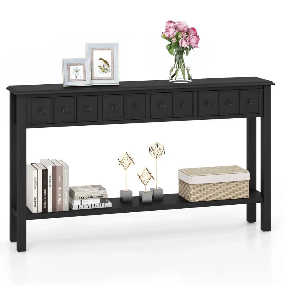 Sleek Walnut Finish Console Table - Image 3