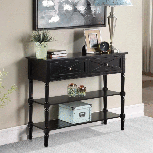 Natural Finish Wooden Entry Table - Image 2