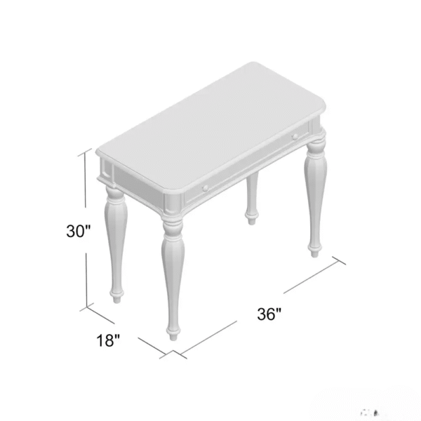 Flat Top Wooden Console with Open Base - Image 3