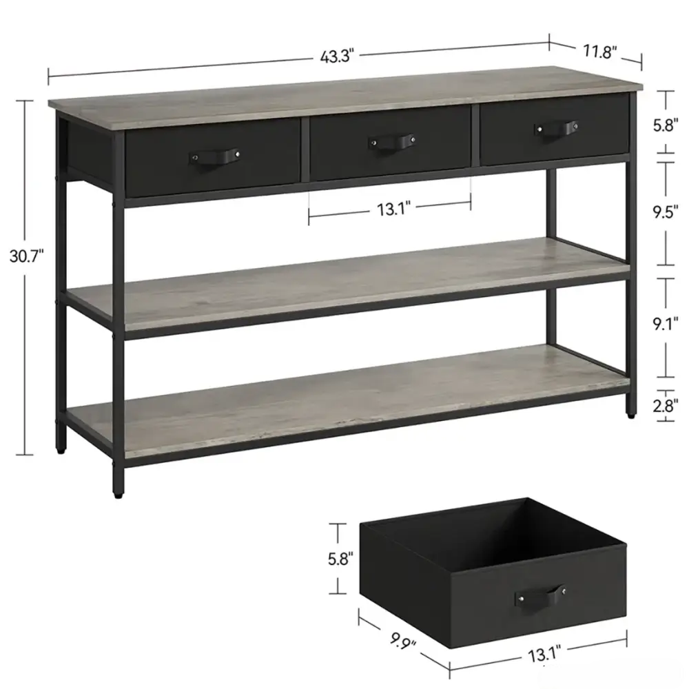 Straight-Line Wooden Console Table - Image 3
