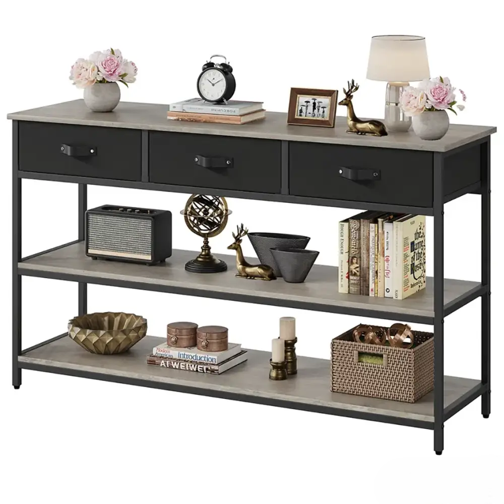 Straight-Line Wooden Console Table
