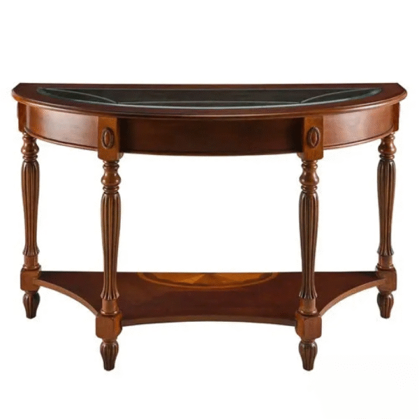 Natural Finish Wooden Console table with Drawers - Image 3