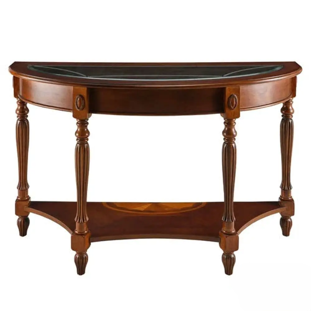 Natural Finish Wooden Console table with Drawers - Image 3