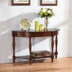 Natural Finish Wooden Console table with Drawers