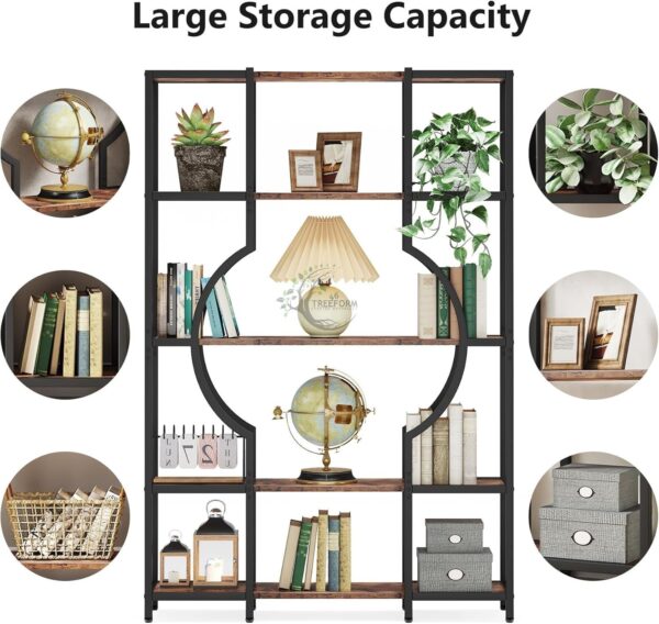 5 Tier Bookcases, Tall Vintage Bookcase with 12 Open Show Shelves, - Image 7