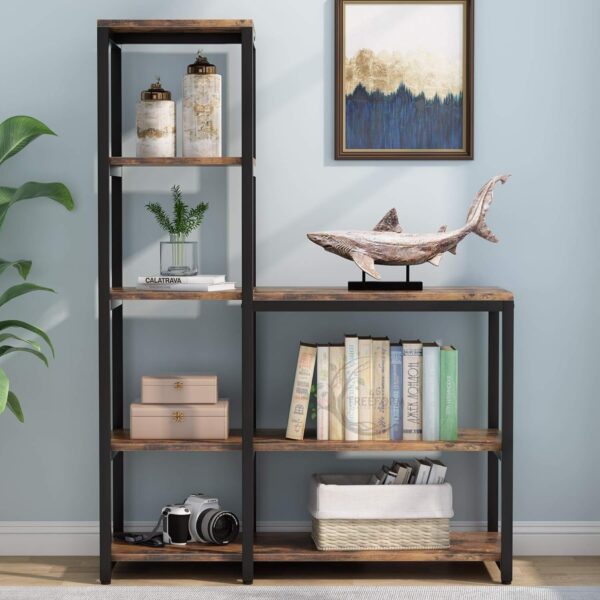 5-Tier Bookshelf, Ladder Corner Bookshelves - Image 6