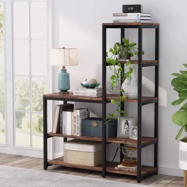 5-Tier Bookshelf, Ladder Corner Bookshelves - Image 3