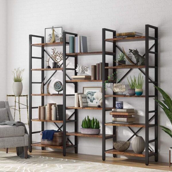 5-Shelf Bookcase, Etagere Large Open Bookshelf - Image 3