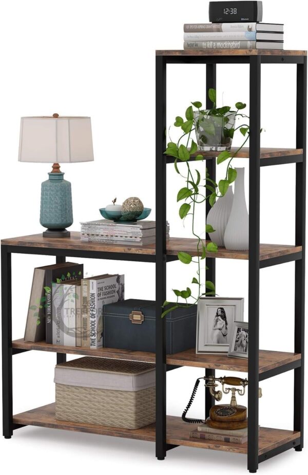 5-Tier Bookshelf, Ladder Corner Bookshelves - Image 5